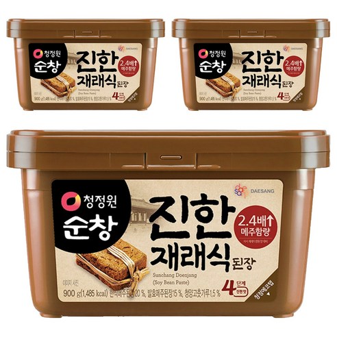 청정원순창 진한 재래식 집된장, 900g, 3개