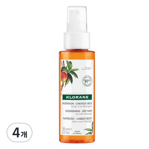 클로란 망고버터 오일 트리트먼트 스프레이 헤어에센스, 100ml, 4개
