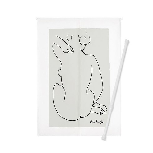 하이어데코 가림막 커튼 일체형 + 커튼봉, 여인뒷모습