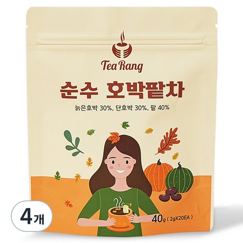 티랑 순수 호박 팥차, 2g, 20개입, 4개