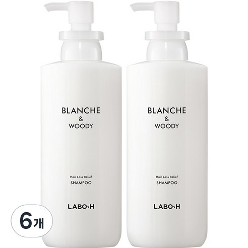 라보에이치 탈모증상완화 두피강화 샴푸 블랑쉬앤우디, 6개, 400ml