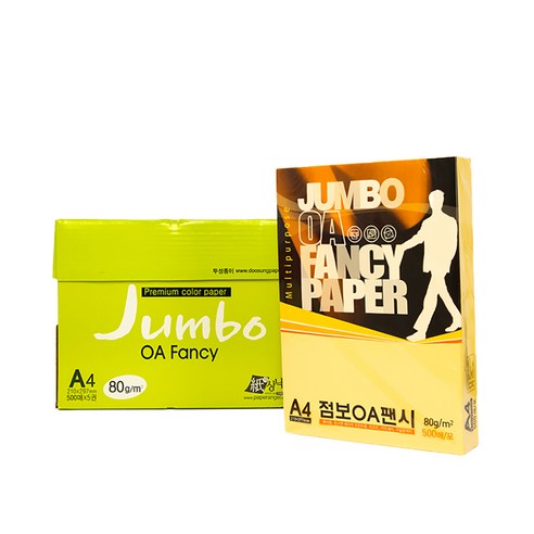 두성 종이 OA팬시페이퍼점보 80g 500매입, P48-해바라기색, 500매