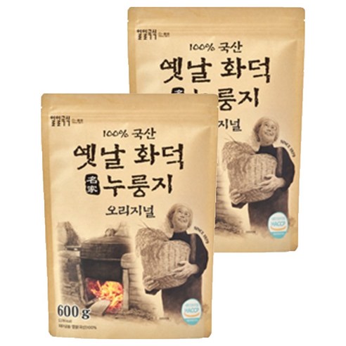 일일곡식 옛날 화덕 누룽지 오리지널, 600g, 2개