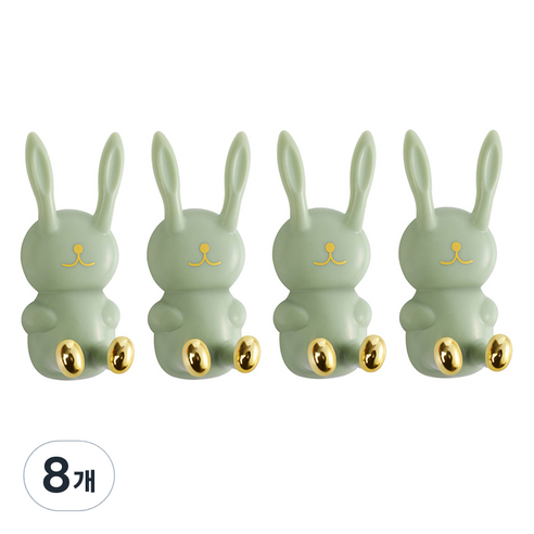 모나코올리브 래빗 다용도 홀더 칫솔걸이, 민트, 8개
