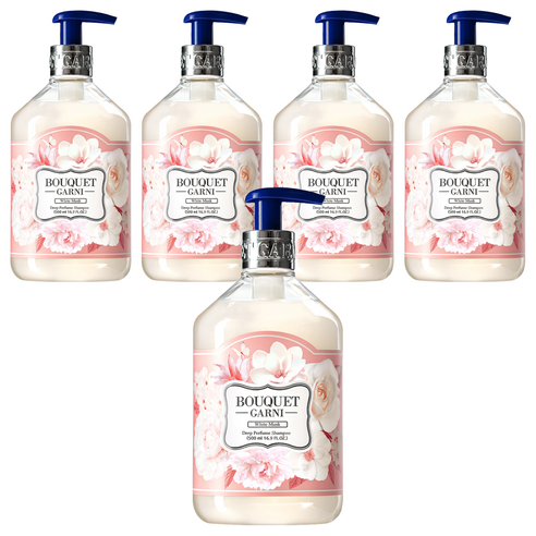 부케가르니 딥퍼퓸 샴푸 화이트머스크향, 500ml, 5개