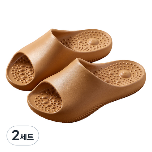 언헤브 스타일리쉬 지압 슬리퍼 세트 270, 02 브라운, 2세트