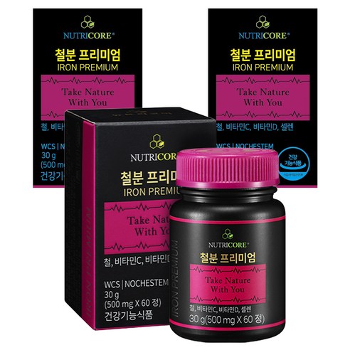 뉴트리코어 철분 프리미엄, 60정, 3개