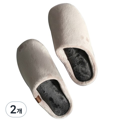 보웰 여성용 더블 소프트 극세사 슬리퍼, 다크베이지, 265 mm, 2개