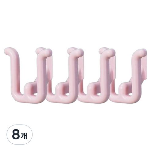 셀리빙 접착식 후크 슬리퍼 걸이, 핑크, 8개