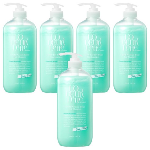 로더렛 컬러 핏 헤어 두피 퍼퓸 샴푸 베이비파우더향, 1000ml, 5개