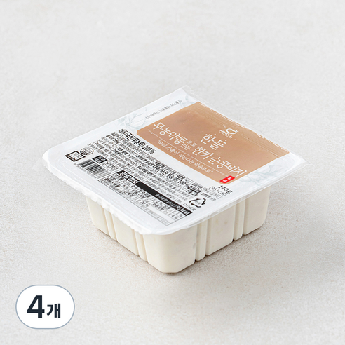 한둘 무농약 인증 콩으로 만든 한끼 순콩비지, 140g, 4개