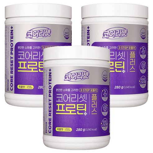 유한건강생활 코어리셋 프로틴 플러스 곡물맛, 280g, 3개