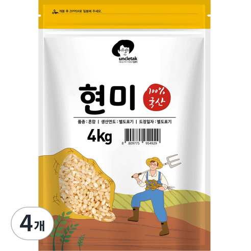 엉클탁 국산 현미, 4kg, 4개