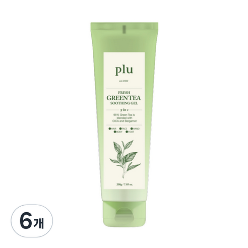 플루 프레쉬 그린티 수딩 젤, 6개, 200ml