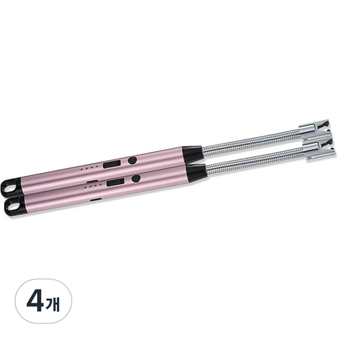 노바리빙 플렉시블 USB 충전식 플라즈마 라이터, 핑크, 4개