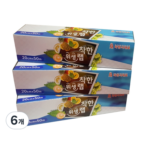착한식재료 위생랩 20cm x 50m, 6개