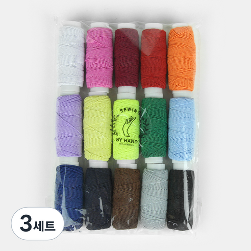 컬러 실고무 15종 세트, 혼합색상, 3세트