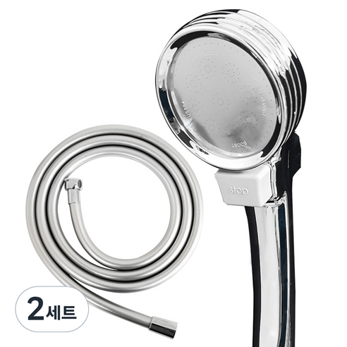아이언피팅 온오프 절수 샤워기 헤드 + 튜브호스 2m, 2세트