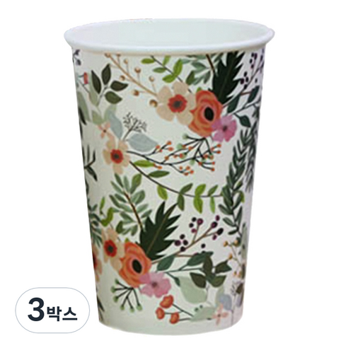 투고팩 플라워 종이컵 300ml, 100개입, 3개