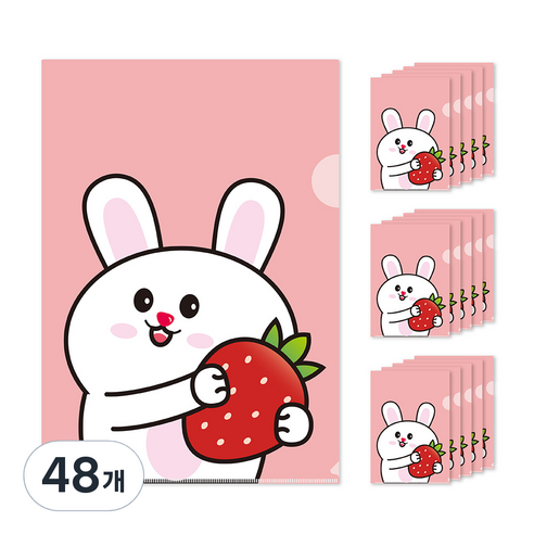 귀여운 디자인 L자홀더파일, 토끼, 48개