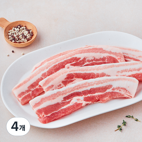 미국산 삼겹살 구이용 (냉장), 4개, 600g