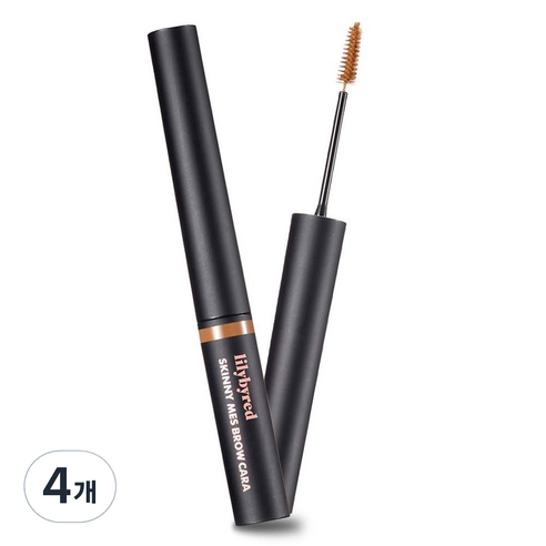 릴리바이레드 스키니 메스 브로우 눈썹 마스카라 3.5g, 01 라이트 브라운, 4개