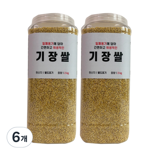 대한농산 통에담은 기장쌀, 2kg, 6개