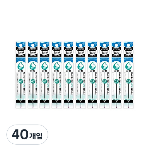 제브라 유성펜 리필심 프레필 EK 스라리 0.7mm, 블루, 40개
