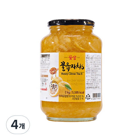 꽃샘 꿀 유자차 S, 2kg, 1개입, 4개