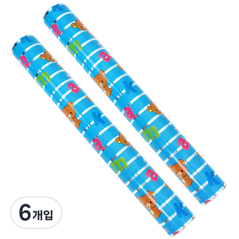 투영디자인 리락쿠마 포장지 중 37.5 x 1800 cm, 블루, 6개