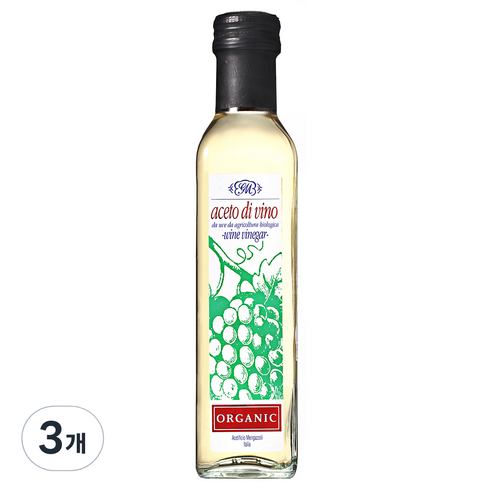 [멩가졸리] 유기농 와인 비네가, 유기농 화이트 와인, 250ml, 3개