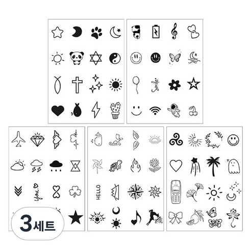 젤루나 반영구 미니 포인트 타투 스티커 80종 세트 T-32, 3세트, A type
