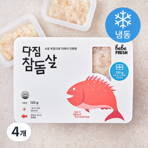 베베프레시 다짐 참돔살 4개입 (냉동), 4개, 120g