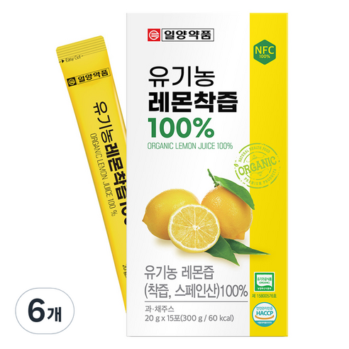 일양약품 레몬착즙 100% 15p, 300g, 6개