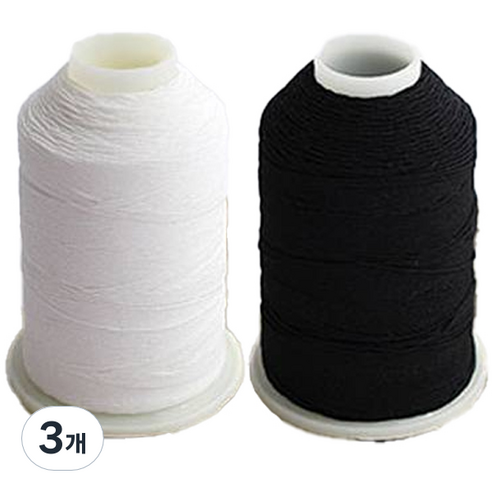 COTS 소형 고무실 2p, 화이트 + 블랙, 3세트