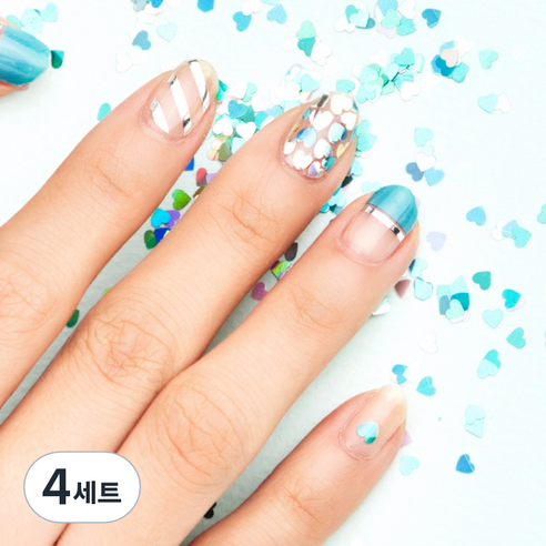 넬로 팔레트 젤 네일 스티커, 스카이퐁퐁, 4세트