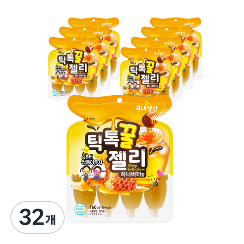 틱톡 꿀젤리 허니버터향 4p, 160g, 32개