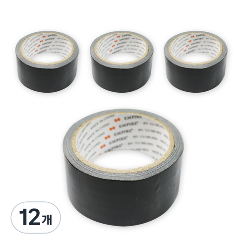 엠파이어 고급형 컬러 면테이프 48mm x 10m 검정, 12개