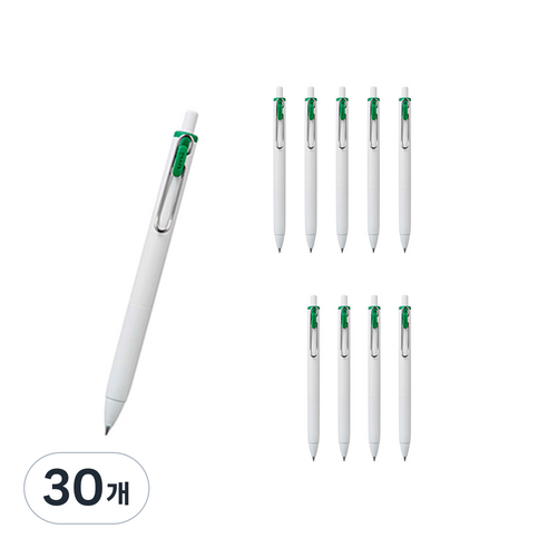유니볼 원 중성 잉크펜 0.38mm, 그린, 30개