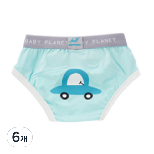 베이비플라넷 밤부 배변훈련팬티 부릉부릉 자동차, 혼합색상, 6개