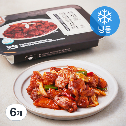 진푸드 산정호 양념 닭갈비 (냉동), 6개, 300g