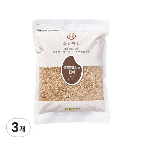 씨익 소반미반 칼집현미, 1kg, 3개