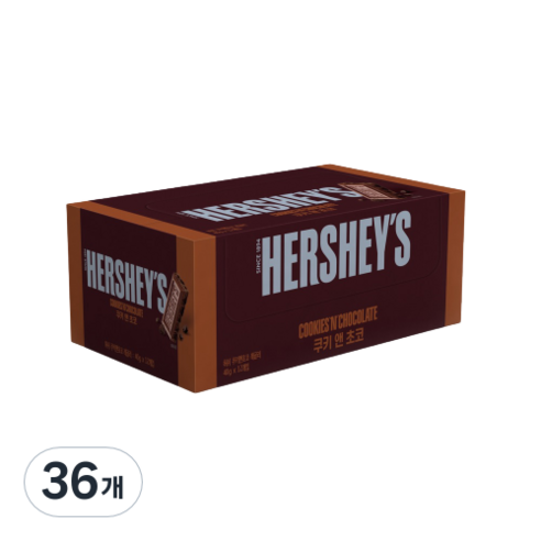허쉬 쿠키 앤 초코 초콜릿, 40g, 36개