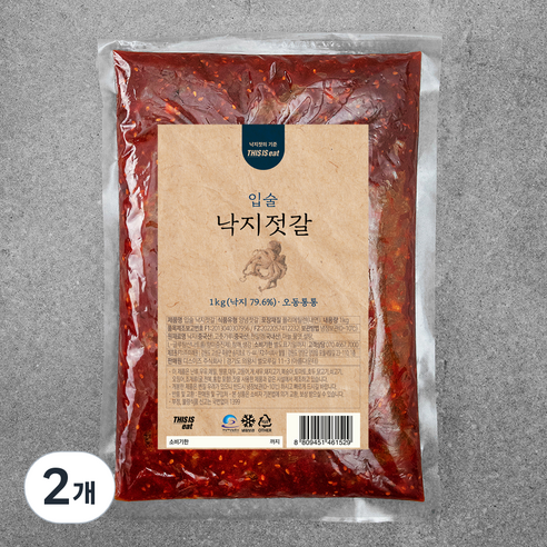 입술젓갈 낙지젓, 1kg, 2개