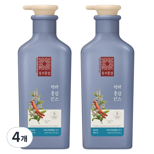 동의홍삼 비듬 케어 홍삼샴푸 박하향, 4개, 500ml