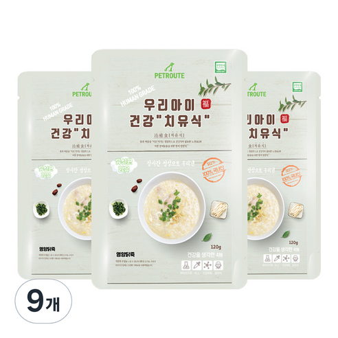 펫루트 전연령 반려동물 우리아이 치유식 영양죽, 닭, 120g, 9개