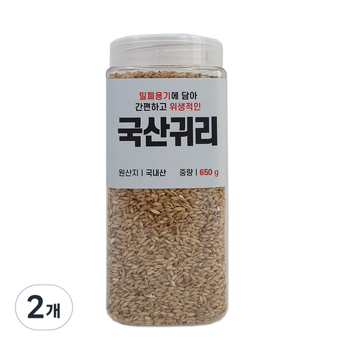 대한농산 통에담은 국산귀리, 650g, 2개