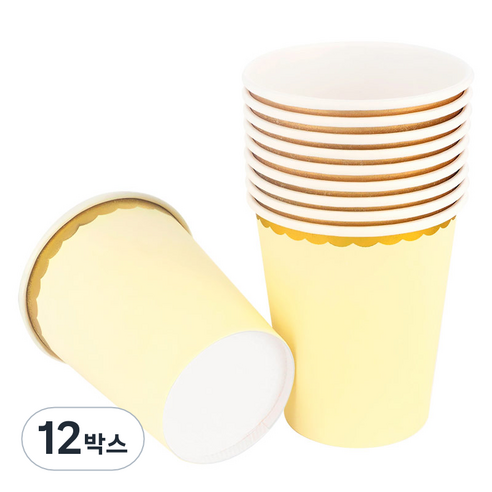 골드라인 파티컵 옐로우 240ml, 12세트