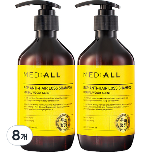 메디올 알시피 안티 헤어 로스 두피청정 샴푸 우디향, 300ml, 8개