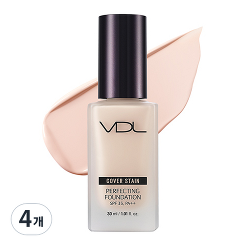 브이디엘 커버 스테인 퍼펙팅 파운데이션 30ml, M01, 4개